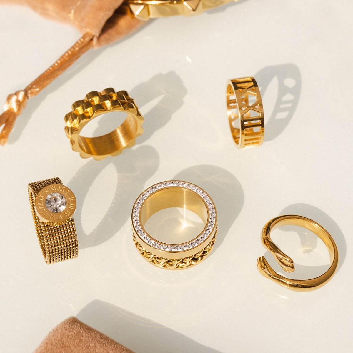 Anel Elos Zircônia Banhado em Ouro 18K