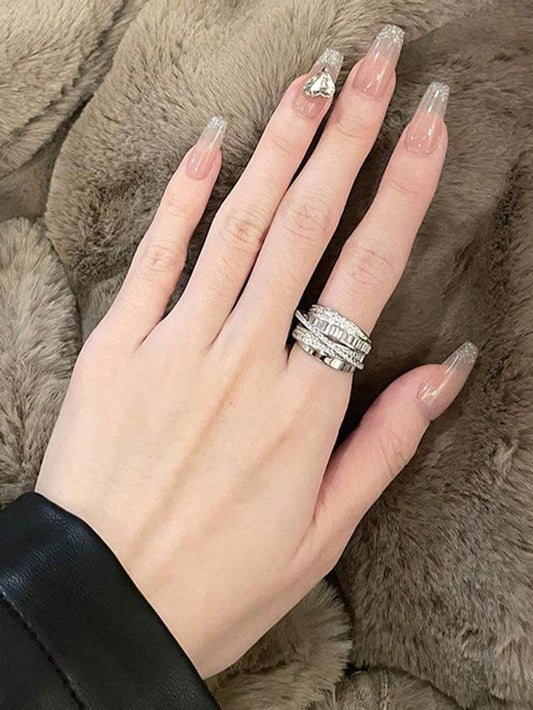 1 Peça Anel de Nó Minimalista e Elegante na Cor Dourada com Design de Linha Torcida, Adequado para Uso Diário e em Ocasiões Especiais pelas Mulheres