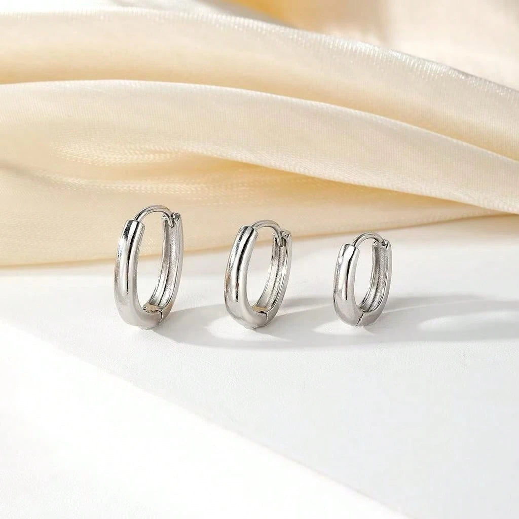 Kit 3 pares Brincos Clássicos Simples em forma de U 