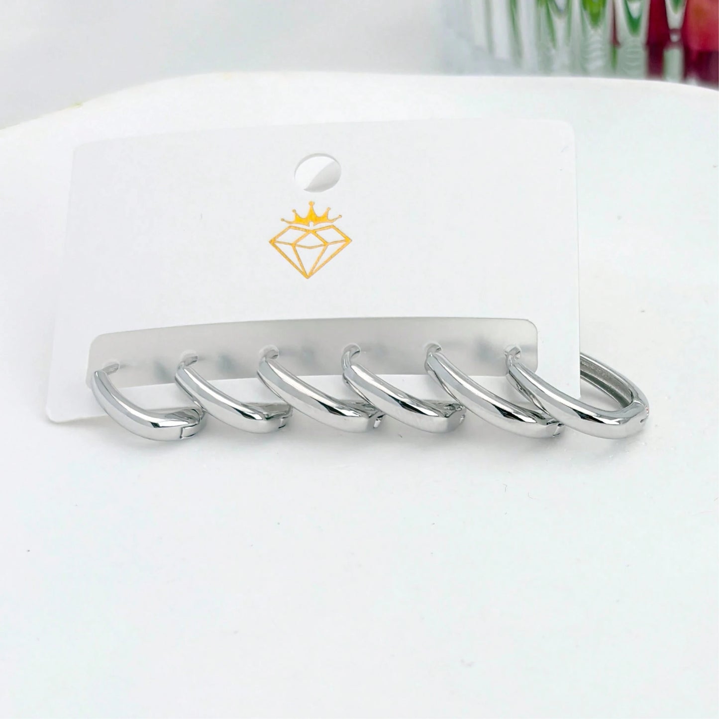 Kit 3 pares Brincos Clássicos Simples em forma de U 