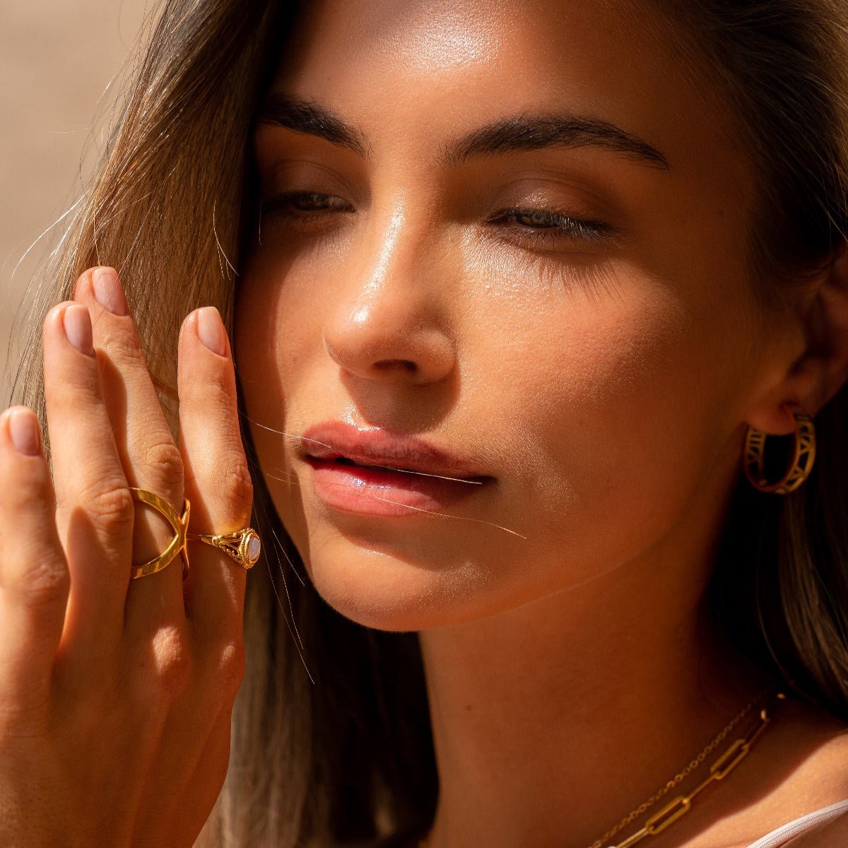 Anel em X Banhado em Ouro 18K