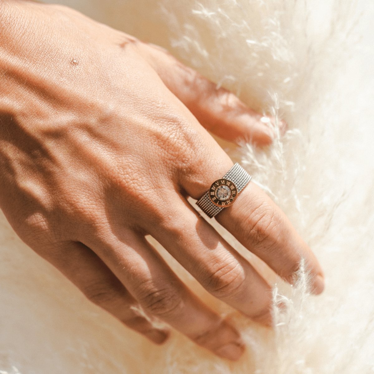 Anel Malha Romana - Prata