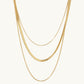 Colar Celina Trio Camadas Malha Banhado em Ouro 18K