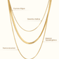 Colar Celina Trio Camadas Malha Banhado em Ouro 18K